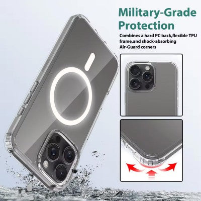 High Quality Acrylic + TPU Hybrid Transparent Magsafe Case for iPhone 16 Pro Max High Quality Acrylic + TPU Hybrid Transparent Magsafe Case for iPhone 16 Pro Max